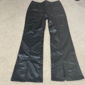 Fabkids Black Faux Leather Pants